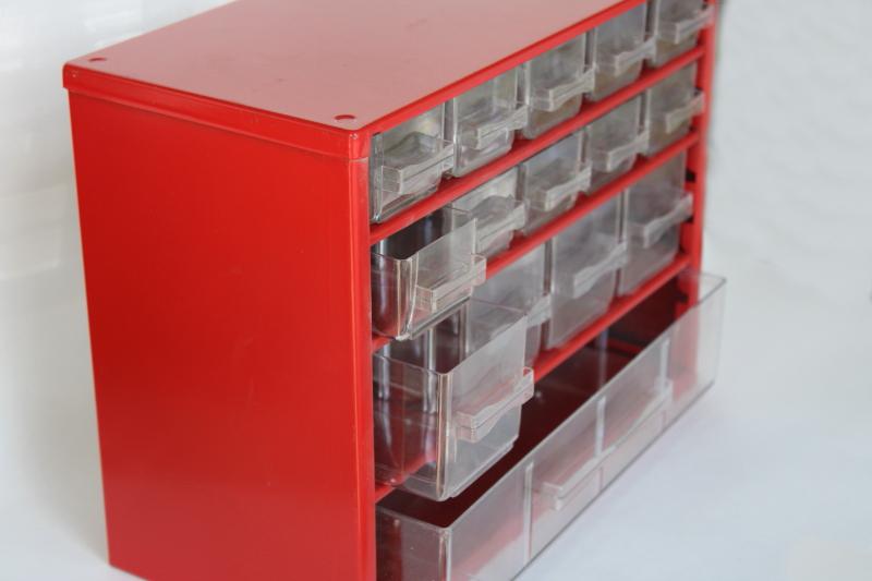 photo of vintage metal storage cubby w/ mini drawers hardware parts bins, cabinet for craft supplies #2