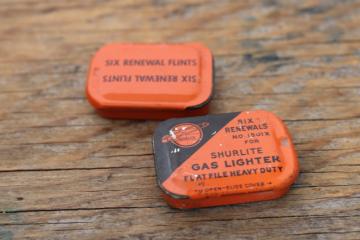 vintage metal tins advertising flints replacement parts for Shurlite gas lighter torch tool 