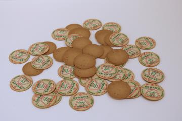 catalog photo of vintage milk bottle caps Cowan's Oshkosh Wisconsin dairy advertising paper ephemera