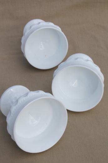 photo of vintage milk glass bowls, Kings crown pattern Indiana glass milk white #3