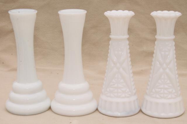 photo of vintage milk glass bud vases, huge lot of florists vases for wedding flowers, displays #2