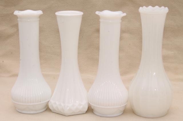 photo of vintage milk glass bud vases, huge lot of florists vases for wedding flowers, displays #4