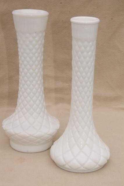 photo of vintage milk glass bud vases, huge lot of florists vases for wedding flowers, displays #7