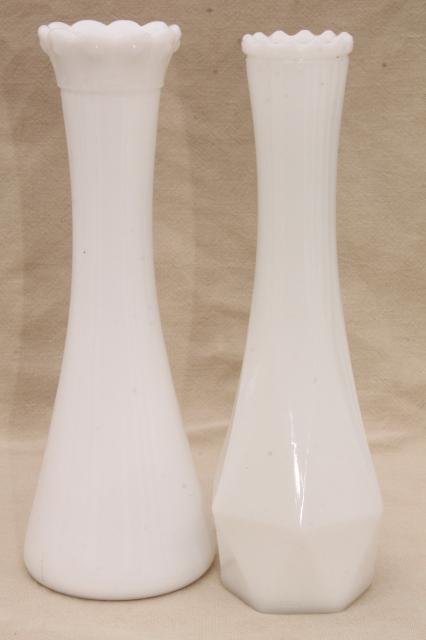 photo of vintage milk glass bud vases, huge lot of florists vases for wedding flowers, displays #9