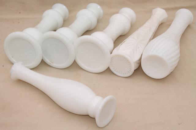 photo of vintage milk glass bud vases, huge lot of florists vases for wedding flowers, displays #13