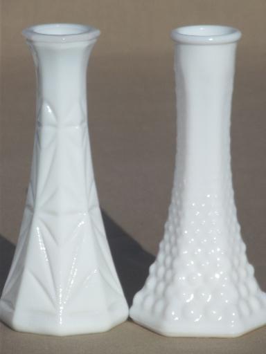 photo of vintage milk glass bud vases, huge lot of florists vases for wedding flowers, displays #4