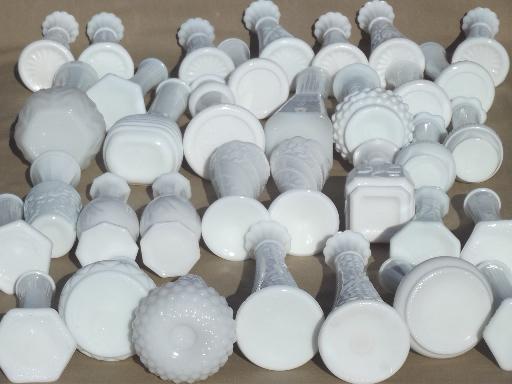 photo of vintage milk glass bud vases, huge lot of florists vases for wedding flowers, displays #7