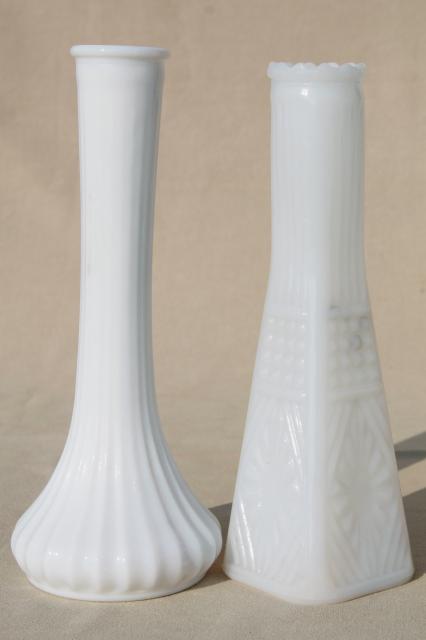 photo of vintage milk glass bud vases, huge lot of florists vases for wedding flowers, displays #2