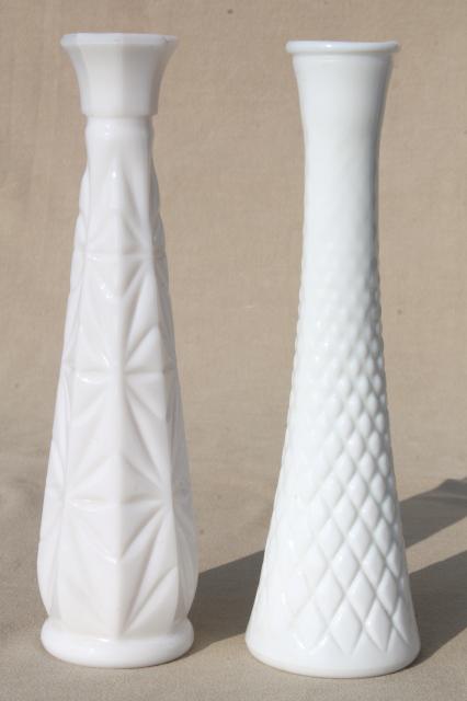 photo of vintage milk glass bud vases, huge lot of florists vases for wedding flowers, displays #5