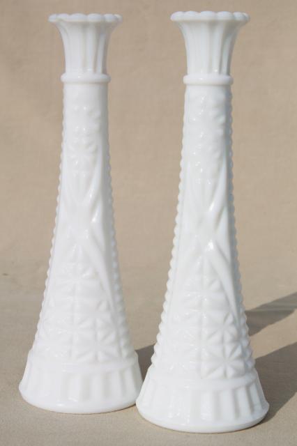 photo of vintage milk glass bud vases, huge lot of florists vases for wedding flowers, displays #17