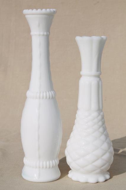 photo of vintage milk glass bud vases, huge lot of florists vases for wedding flowers, displays #19