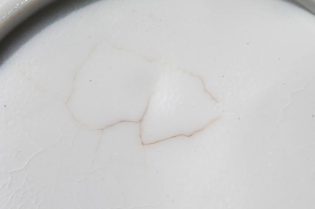 photo of vintage milk glass butter dish w/ lid, old oaken bucket oak barrel pattern glass #7