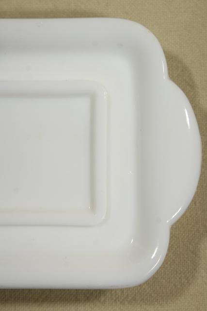 photo of vintage milk glass butter dish plate for Imperial paneled grape pattern cover #2