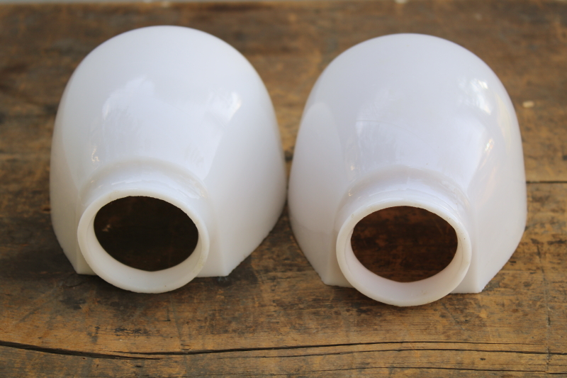 photo of vintage milk glass clamshell shades for art deco bathroom wall sconce light fixtures #4