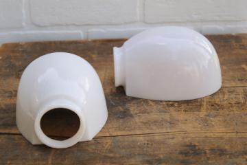 catalog photo of vintage milk glass clamshell shades for art deco bathroom wall sconce light fixtures