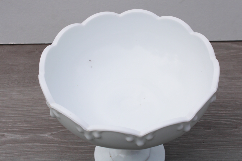 photo of vintage milk glass compote bowl, Indiana teardrop garland pattern glass #2