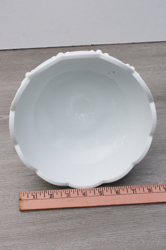 photo of vintage milk glass compote bowl, Indiana teardrop garland pattern glass #5