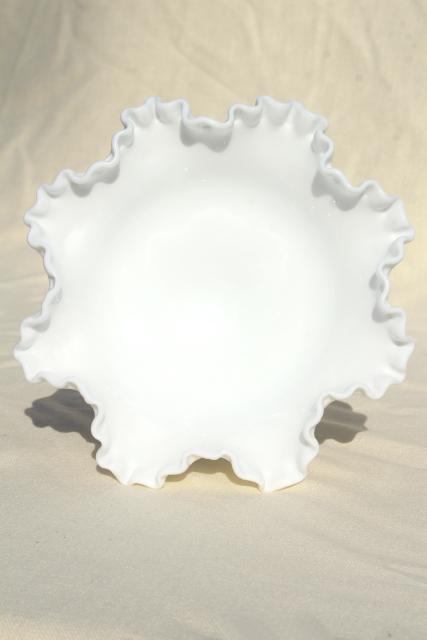 photo of vintage milk glass compote, hobnail pattern candy dish or dessert stand #3