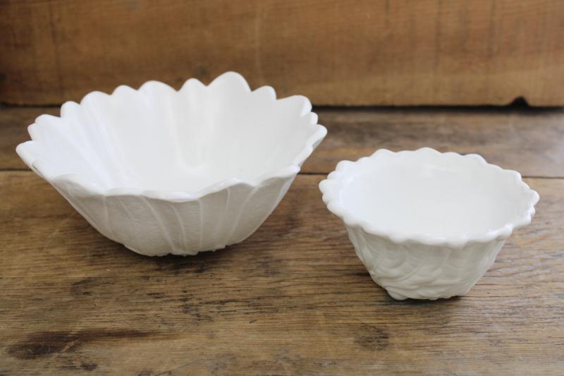 photo of vintage milk glass flower bowls, sunflower & wild rose Indiana glass #4