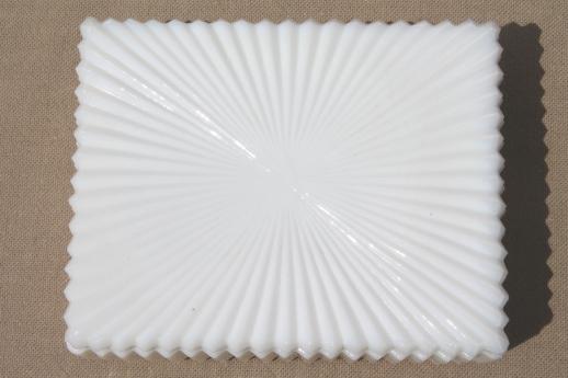 photo of vintage milk glass jewelry box or cigarette box for art deco vanity table #3