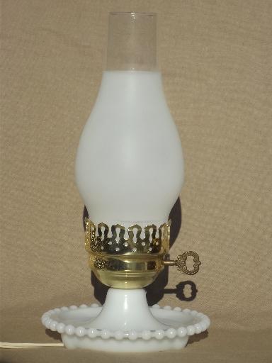 photo of vintage milk glass lamps collection, cottage style vintage electric lighting #4