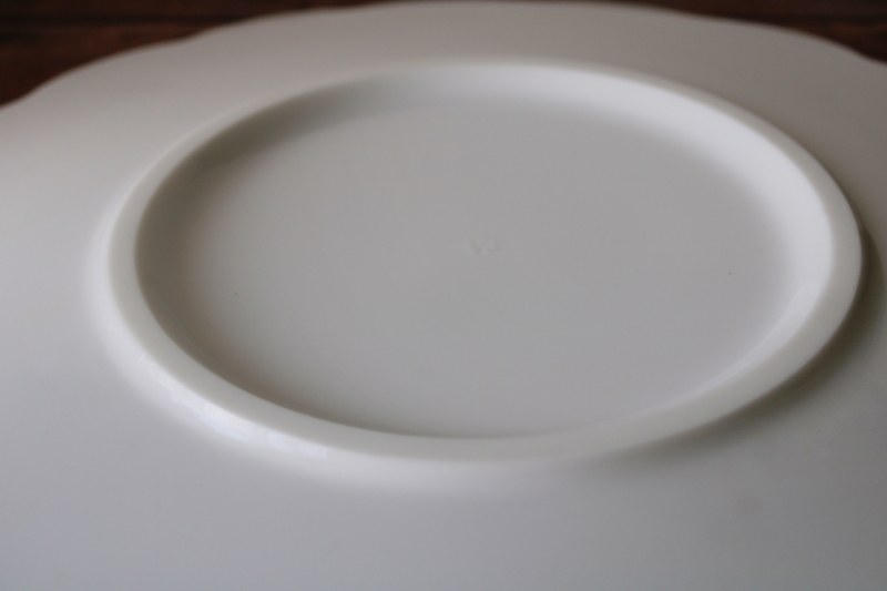 photo of vintage milk glass large torte cake plate, Westmoreland paneled grape pattern  #2