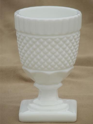 photo of vintage milk glass lot Westmoreland English hobnail pattern tray, vases etc. #4