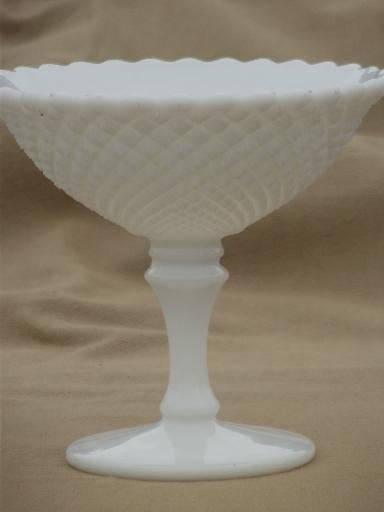 photo of vintage milk glass lot Westmoreland English hobnail pattern tray, vases etc. #5