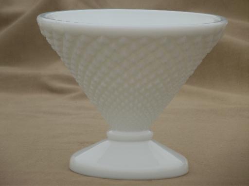 photo of vintage milk glass lot Westmoreland English hobnail pattern tray, vases etc. #6