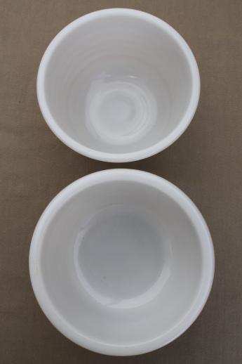 photo of vintage milk glass mixing bowls, retro 50s kitchen glass bowls for electric mixer #4