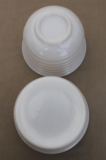 photo of vintage milk glass mixing bowls, retro 50s kitchen glass bowls for electric mixer #5