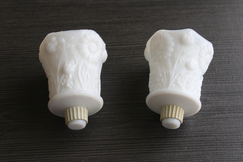 photo of vintage milk glass peg votives candle holders, pair of votive cups for wall sconces  #1