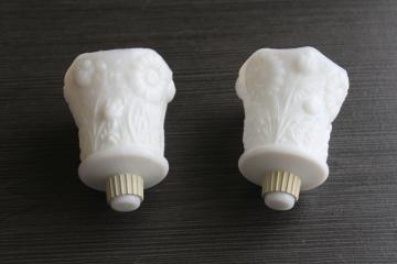 catalog photo of vintage milk glass peg votives candle holders, pair of votive cups for wall sconces 