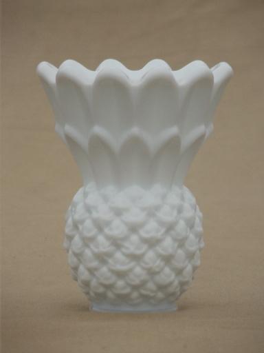 photo of vintage milk glass pineapple vase or match holder, Imperial pineapple? #1