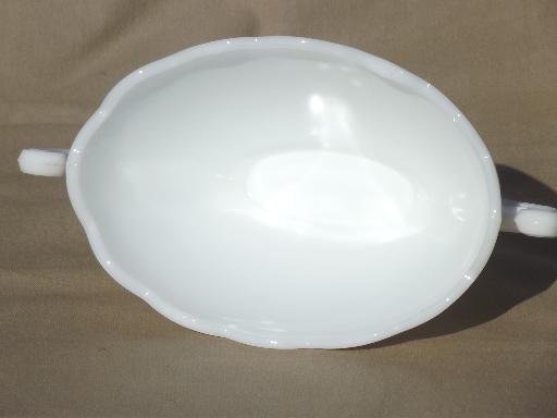 photo of vintage milk glass planter vase, double handled bowl w/ deco starburst #3