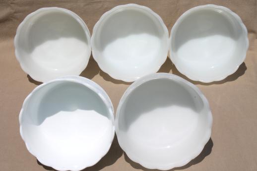 photo of vintage milk glass, sandwich glass pattern pedestal bowls for candy or flowers #6