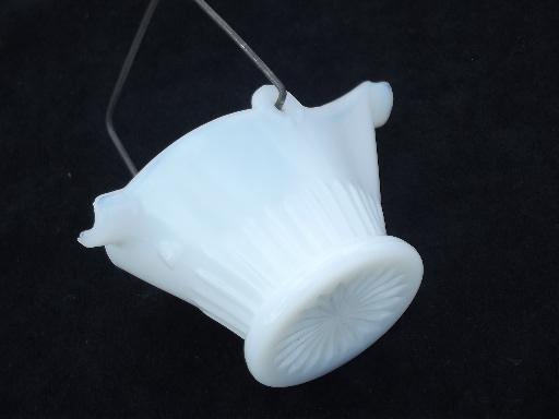 photo of vintage milk glass smoking stand pipe holder ashtray, bucket shape whimsy #3