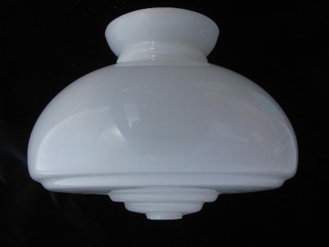 photo of vintage milk glass student lamp shade, for schoolhouse or kitchen hanging light #1