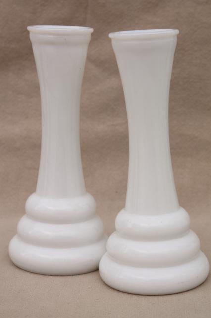 photo of vintage milk glass vases, florists vase lot for wedding flowers, displays #3