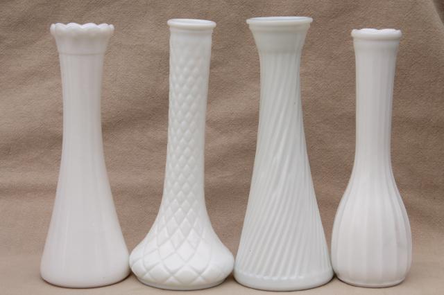 photo of vintage milk glass vases, florists vase lot for wedding flowers, displays #6