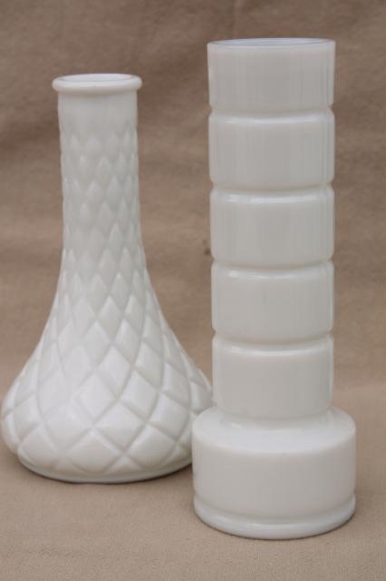 photo of vintage milk glass vases, florists vase lot for wedding flowers, displays #9