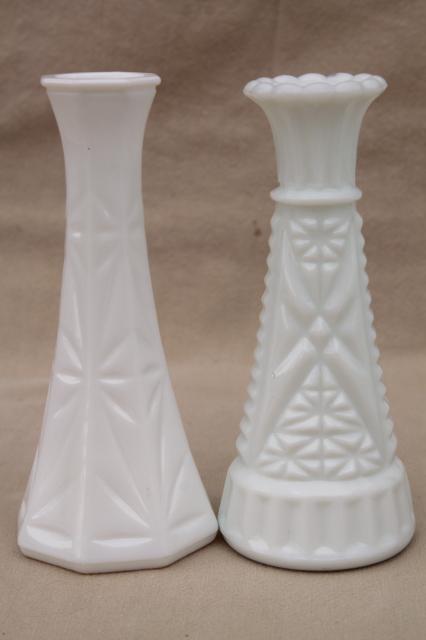 photo of vintage milk glass vases, florists vase lot for wedding flowers, displays #11