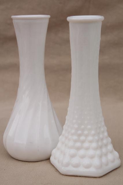 photo of vintage milk glass vases, florists vase lot for wedding flowers, displays #12