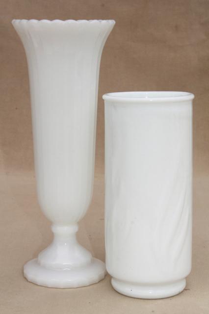 photo of vintage milk glass vases, florists vase lot for wedding flowers, displays #3