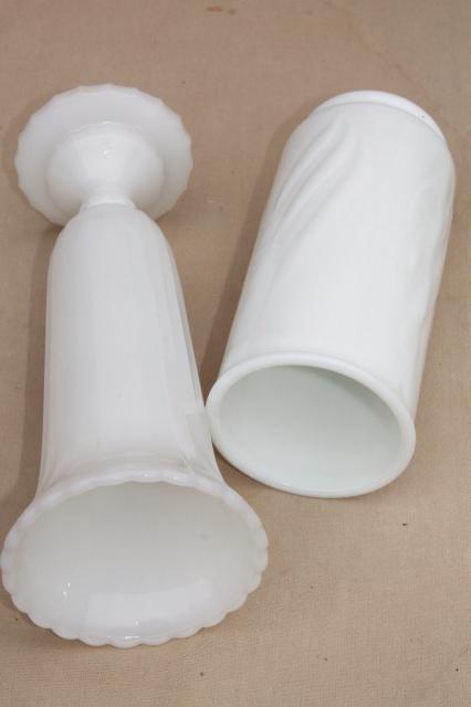 photo of vintage milk glass vases, florists vase lot for wedding flowers, displays #4