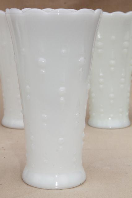 photo of vintage milk glass vases, florists vase lot for wedding flowers, displays #7