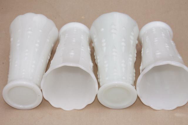 photo of vintage milk glass vases, florists vase lot for wedding flowers, displays #8