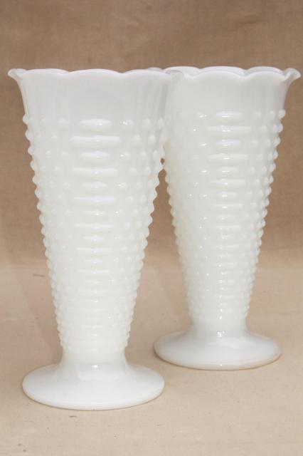 photo of vintage milk glass vases, florists vase lot for wedding flowers, displays #9