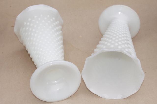 photo of vintage milk glass vases, florists vase lot for wedding flowers, displays #10