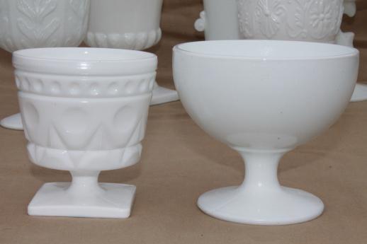 photo of vintage milk glass vases & flower bowls, florists vases lot for wedding flowers, displays #3